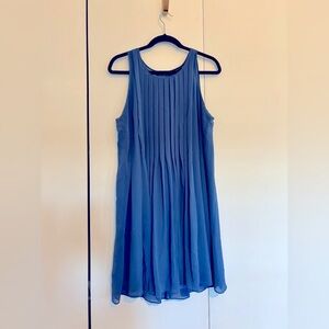 Pleated Blue Sleeveless Dress - Zara